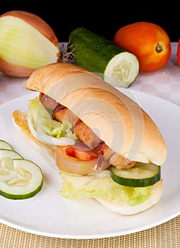 Homemade Delicious Hotdog sandwich