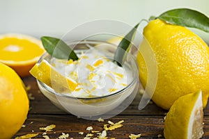 homemade dessert with the aroma of fresh citrus
