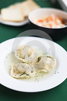 Homemade dumplings with fresh meat
