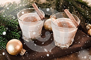 Homemade Eggnog Cocktail for Christmas Eve.