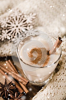 Homemade Eggnog Cocktail for Christmas Eve.