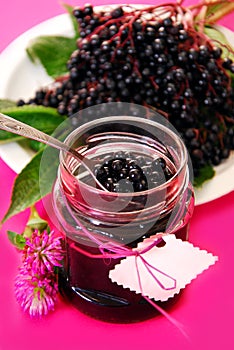 Homemade elderberry confiture