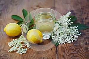 Homemade elderflower cordial