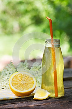 Homemade Elderflower Syrup with lemon