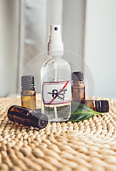 Homemade essential oil based mosquito repellent.