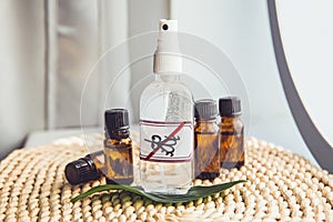 Homemade essential oil based mosquito repellent.