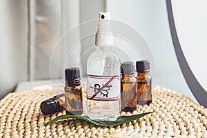 Homemade essential oil based mosquito repellent. photo