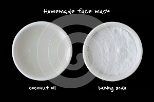 Homemade face mask made out of coconut oil and baking soda