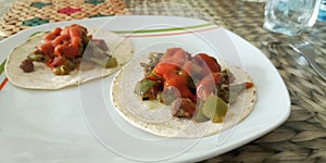 Homemade fajita, dumpling, mexican European