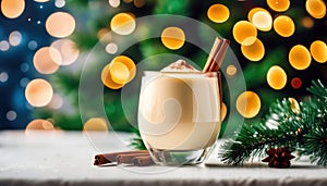 Homemade festive cinnamon eggnog