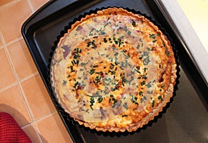 Homemade flan or quiche