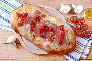 Homemade foccacia bread photo