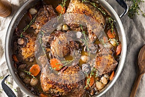 Homemade French Coq Au Vin Chicken