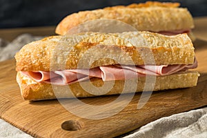 Homemade French Ham Jambon Beurre Sandwich