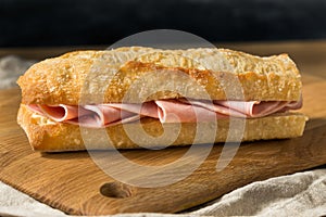 Homemade French Ham Jambon Beurre Sandwich