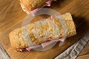 Homemade French Ham Jambon Beurre Sandwich