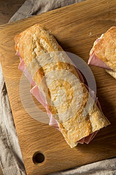 Homemade French Ham Jambon Beurre Sandwich