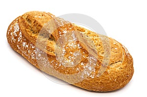 Homemade fresh baked bread isolated on a white background, stock photo