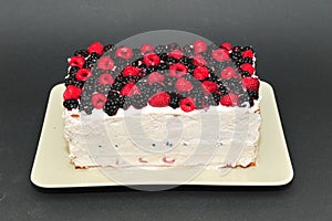 Homemade fresh berries cake