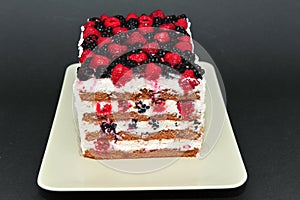 Homemade fresh berries cake