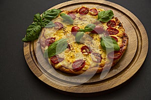 Homemade fresh Margherita Italian pizza