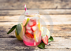 Homemade fresh pink lemonade photo