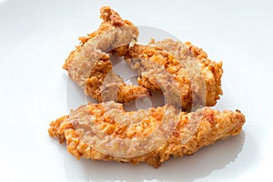 Homemade fried chicken fingers.