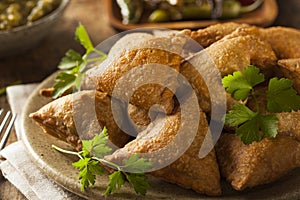 Homemade Fried Indian Samosas