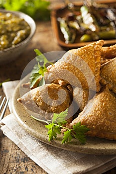 Homemade Fried Indian Samosas