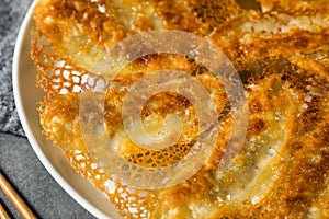 Homemade Fried Lace Dumpling Potstickers