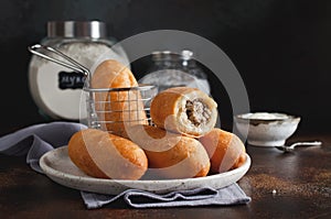 Homemade fried pies with liver and potatoes