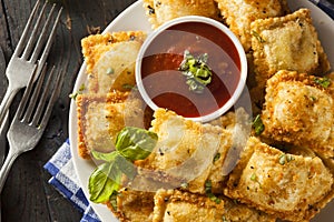 Homemade Fried Ravioli with Marinara Sauce photo