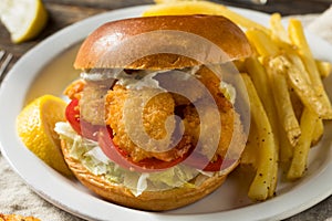 Homemade Fried Shrimp Sandwich