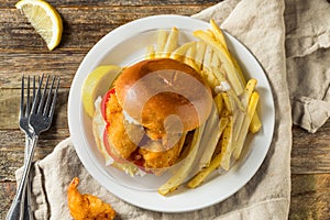 Homemade Fried Shrimp Sandwich