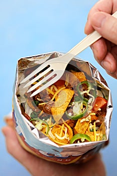 homemade frito pie in a bag photo