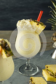 Homemade Frozen Pina Colada Cocktail