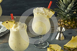 Homemade Frozen Pina Colada Cocktail