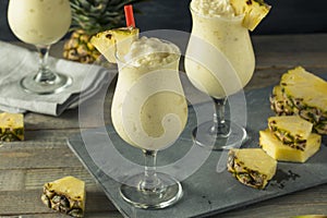 Homemade Frozen Pina Colada Cocktail