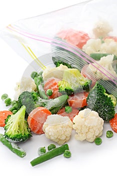 Homemade frozen vegetables photo