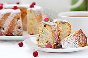 Homemade fruit cake with cranberries and dry fruit