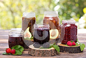 Homemade fruit jam in the jar