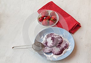 Homemade Fruit paste Turkish Delight on a plate photo