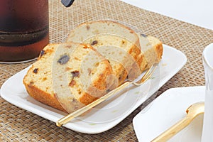 Homemade fruit pound cake