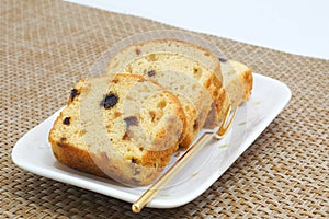 Homemade fruit pound cake