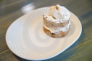 Homemade fruity Hummingbird cake with walnuts and cinnamon