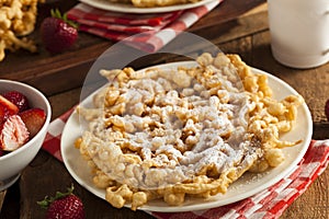 Homemade Funnel Cake with Powdered Sugar