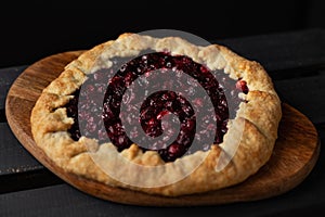 Homemade galette with cherry and cranberry