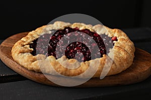 Homemade galette with cherry and cranberry