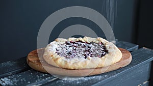 Homemade galette with cherry and cranberry