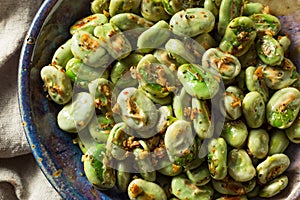 Homemade Garlic Sauteed Fava Beans